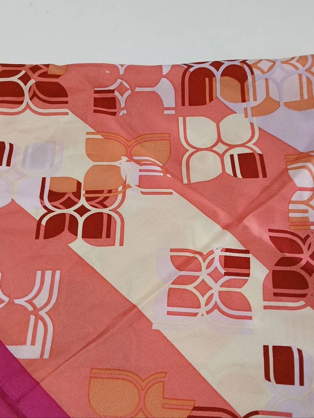 BCBGMAXAZRIA Floral Silk Scarf - Pink & Orange Print